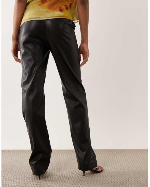 ASOS Black Tall Faux Leather Straight Leg Pants