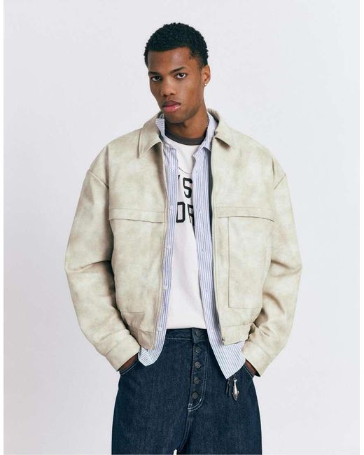 Pull&Bear Jack Van Imitatieleer in het White voor heren