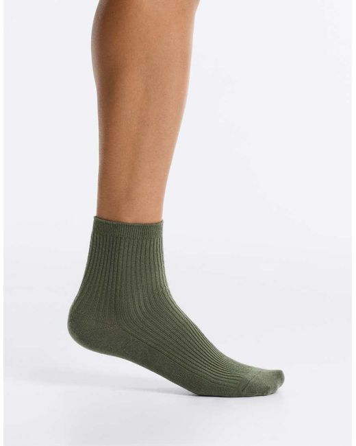 Oysho White 5 Pairs Of Cotton Blend Quarter Socks