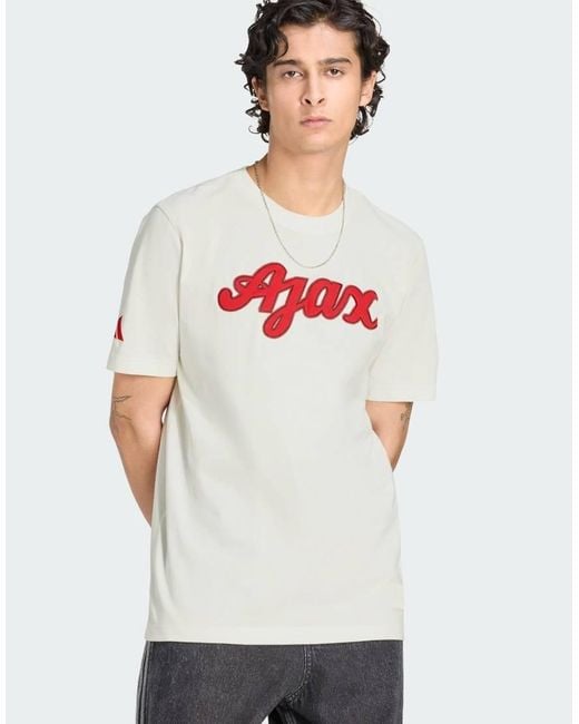 Adidas Originals White Ajax Amsterdam Us T-Shirt for men