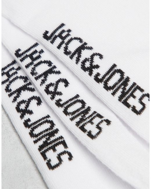 Confezione da 5 paia di calzini bianchi a tema vacanze di Jack & Jones in White da Uomo