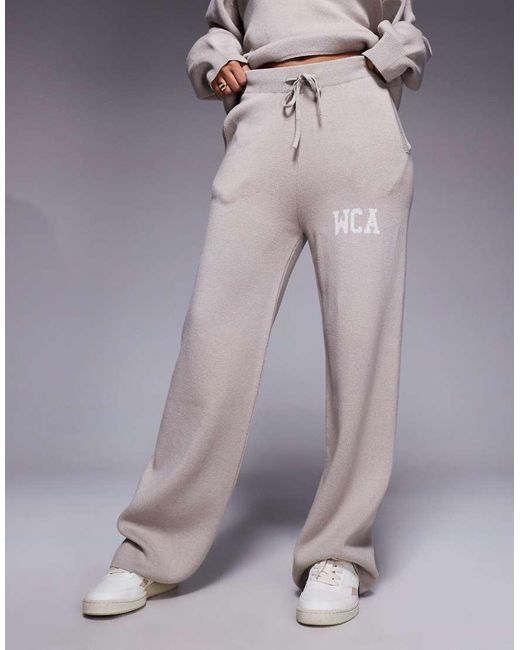 ASOS Gray Weekend Collective Co-ord Knit Trouser With Graphic