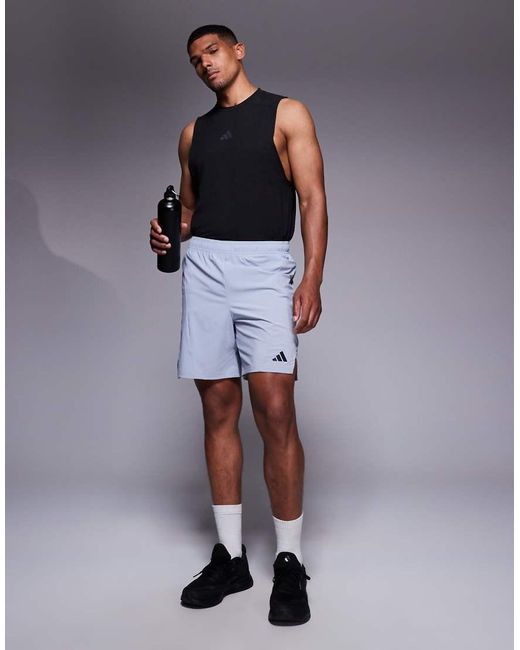 Adidas Originals Blue Adidas Training D4T Knit Shorts for men