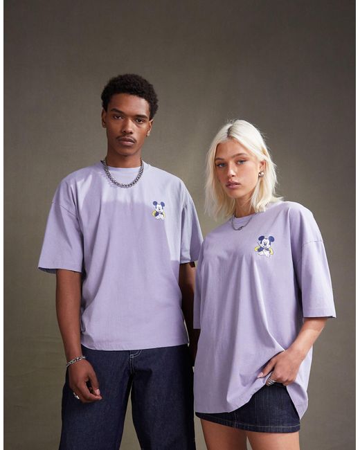 Camiseta azul lavado unisex extragrande con estampado ASOS de color Blue