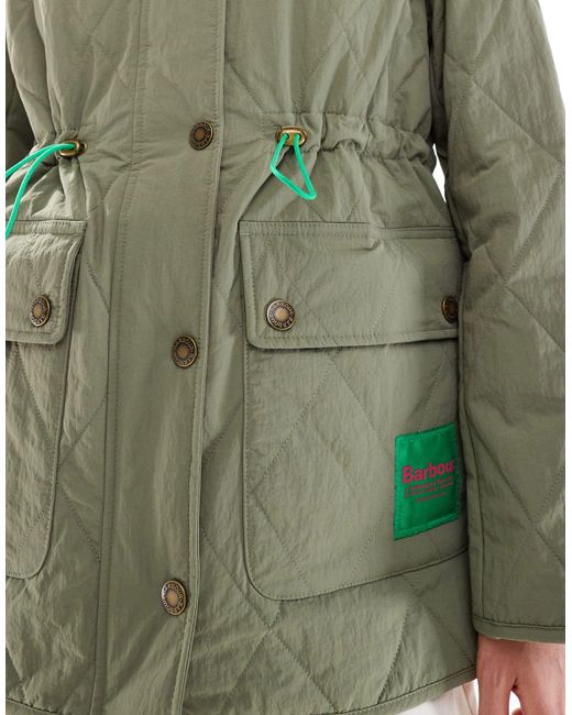 X asos - kaz - giacca trapuntata oliva polvere di Barbour in Green