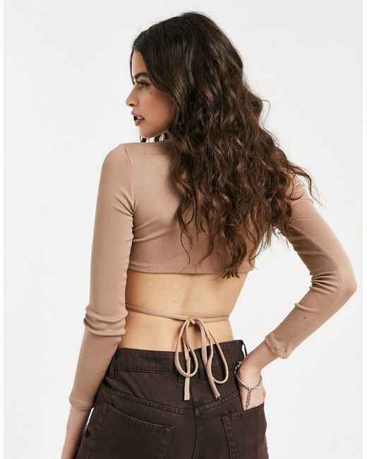 high neck crossover top