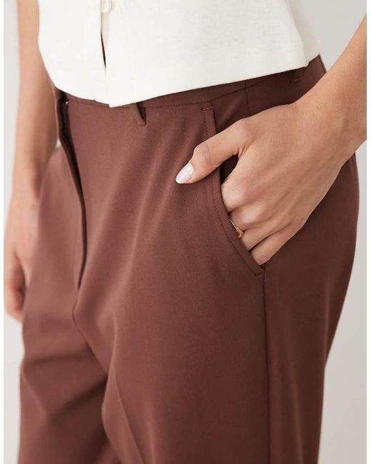 ASOS Brown Tall Slim Straight Trousers