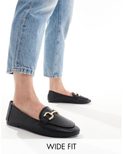 London Rebel Blue Snaffle Trim Pointed Flat Shoes