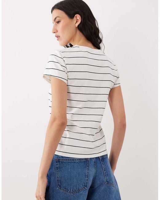 Mango White 100% Cotton Short Sleeve T-Shirt
