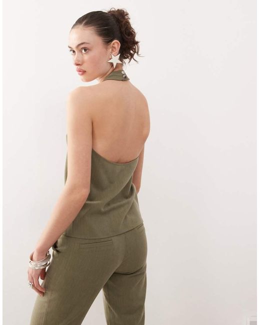 Collusion Gray Tailored Halter Top