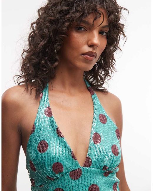 Reclaimed Vintage Blue Cropped Halter Top