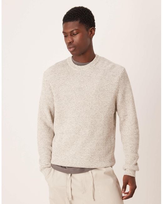 Mango Natural Cotton Chunky Knit Crew Neck Jumper for men