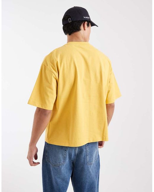 ASOS Yellow Heavyweight Boxy Oversized T-shirt for men