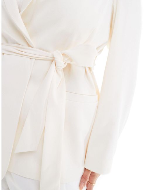 ASOS White Asos Design Curve Tailored Belted Blazer