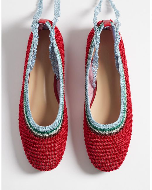 SEQWL Red – ballerinas aus webstoff