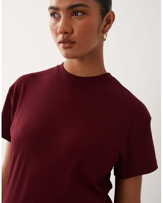 ASOS Red Asos Design Maternity Mix & Match Lounge Ribbed Oversized Pajama Tee With Side Slit