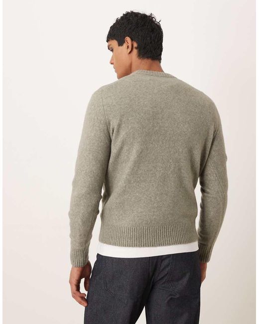 Mango Gray Wool Mix Knitted Crew Neck Jumper for men