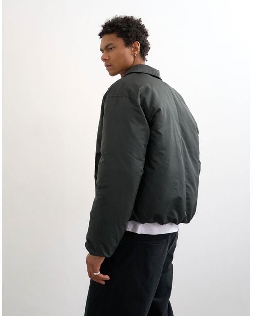Topman Gray Collared Puffer Jacket for men