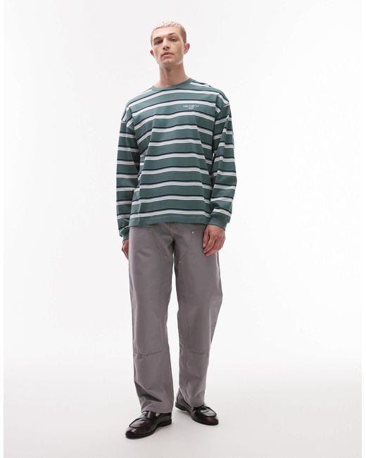 Holm - t-shirt à manches longues et rayures horizontales Carhartt pour homme en coloris Gray