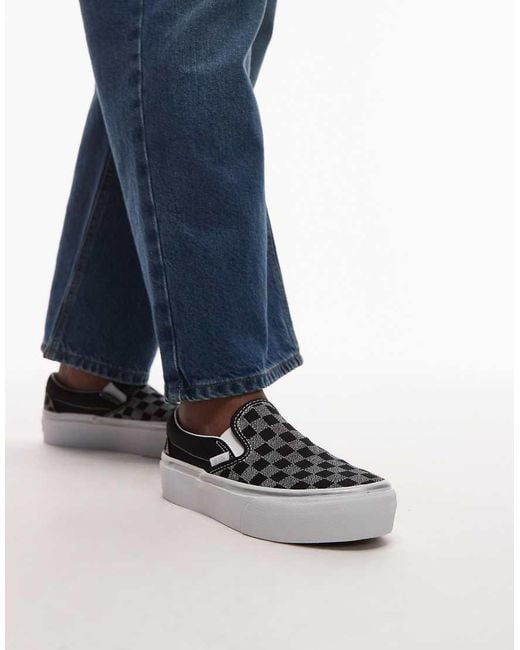 Vans Blue Classic Platform Slip On Trainers