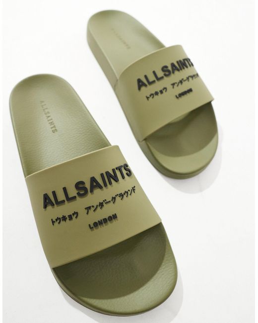 AllSaints Natural Underground Rubber Slider for men