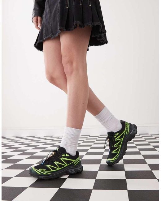 Zapatillas De Deporte Negras Y Verde Neón Xt-6 De Salomon de color Black