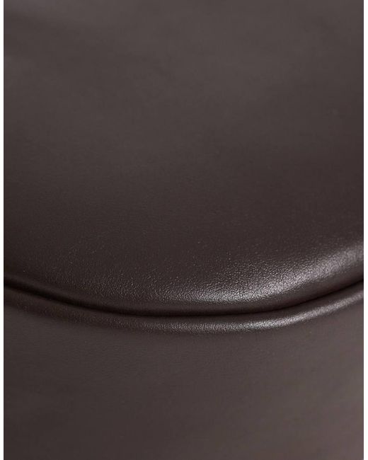 ASOS Gray Leather Pillbox Hat for men