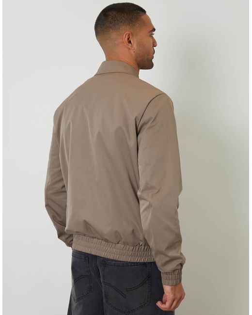 Threadbare Brown Showerproof Lightweight Patch Pocket Zip Up Jacket for men