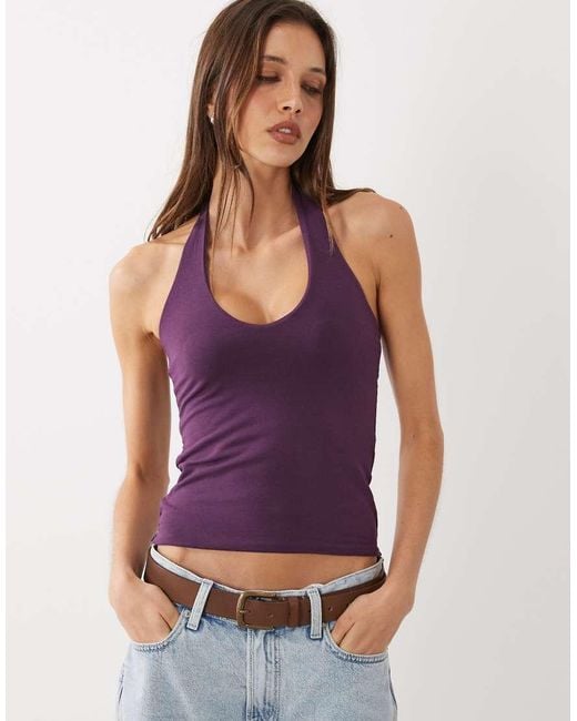 Cotton On Purple All Day Neck Halter