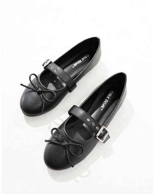 Public Desire Black Madelyn Ballet Flat