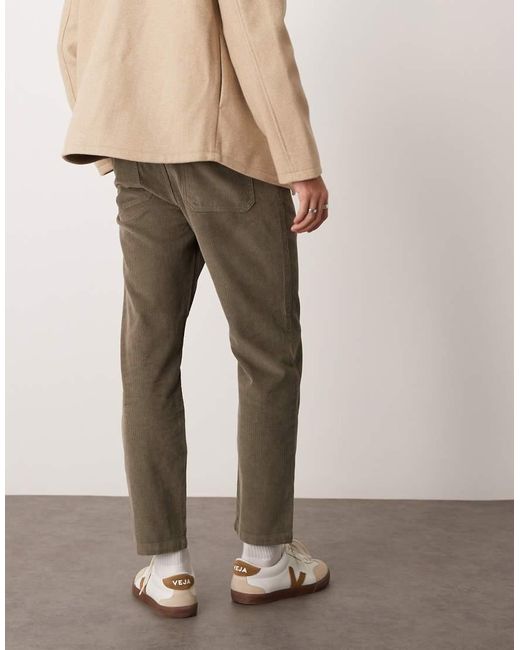 New Look Natural Cord Straight Leg Trousers for men