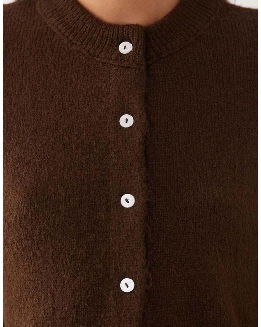 ASOS Brown Lightweight Relaxed Short Sleeve Cardigan