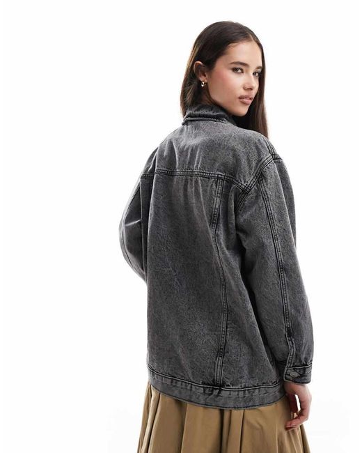 Brave Soul Black Oversized Denim Jacket