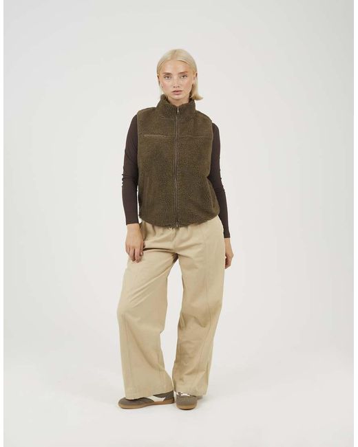 Brave Soul Natural Zip Through Fleece Gilet