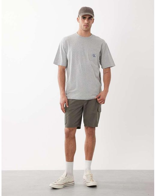 Calvin Klein Gray Icon Cotton Stretch Loungewear T-shirt for men