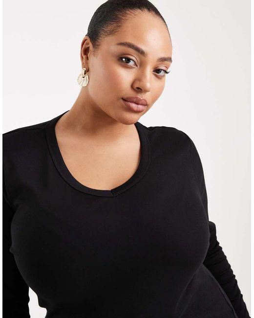 ONLY Black V-Neck Long Sleeve Top