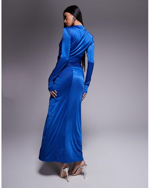 Vestito Cobalto Con Incrocio Sul Davanti di DASKA in Blue