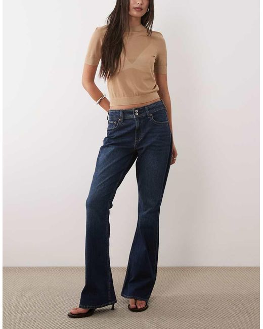 Abercrombie & Fitch Blue Curve Love Mid Rise Bootcut Jeans