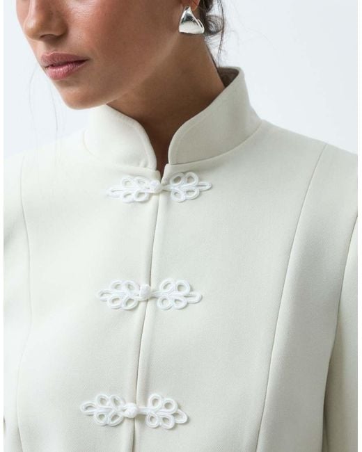 Miss Selfridge Blue Tailored Puff Sleeve Jacket