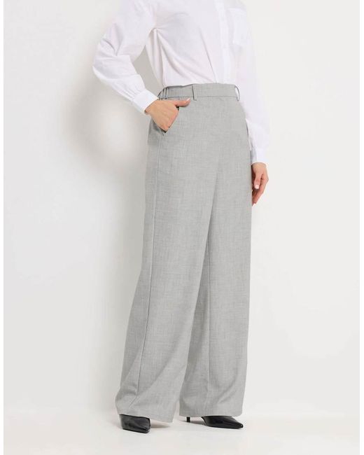 Long Tall Sally White Tailored Wide Leg Trousers