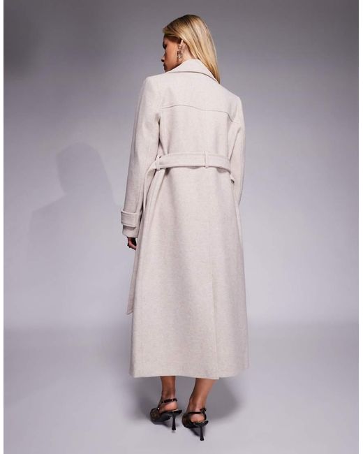 Forever New Multicolor Double Breasted Maxi Coat