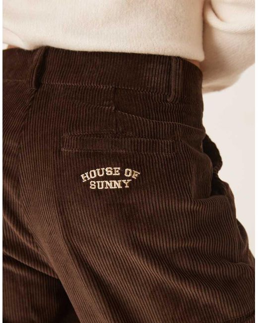 House Of Sunny Natural Cord Straight Leg Trousers