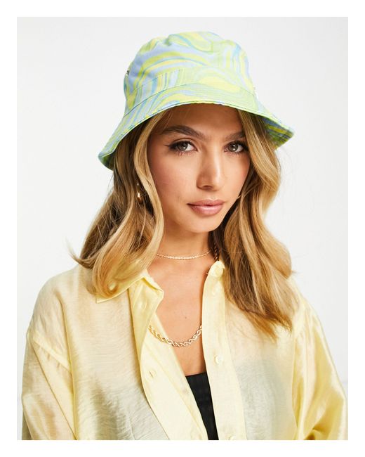 River Island Denim Print Bucket Hat in Blue Lyst