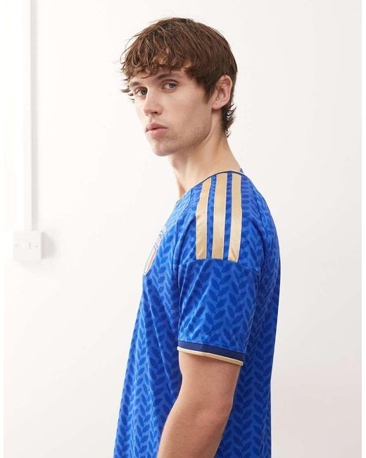 Adidas Originals Blue Adidas Football Italy 25/26 Home Shirt for men