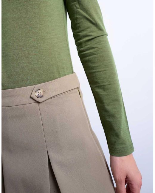 TOPSHOP White Box Pleat Taupe Mini Skirt