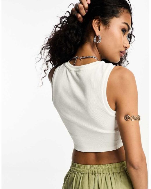 ONLY Cropped Tanktop in het White