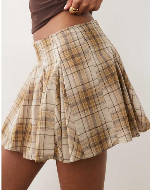 Mango Natural Pleated Mini Skirt