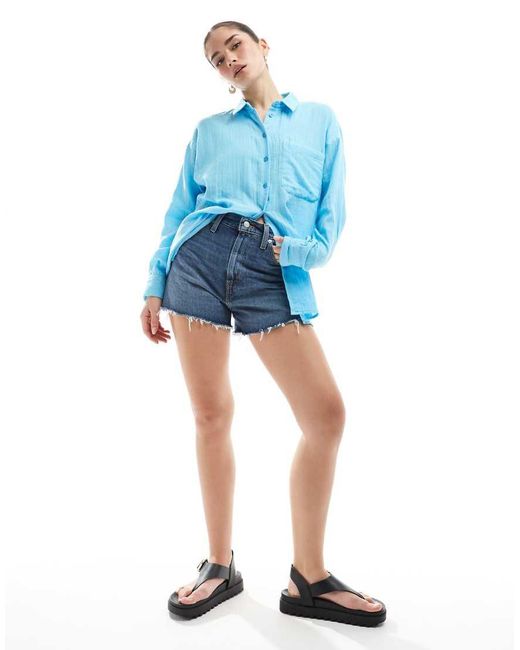 Camicia Oversize Testurizzata di ASOS in Blue