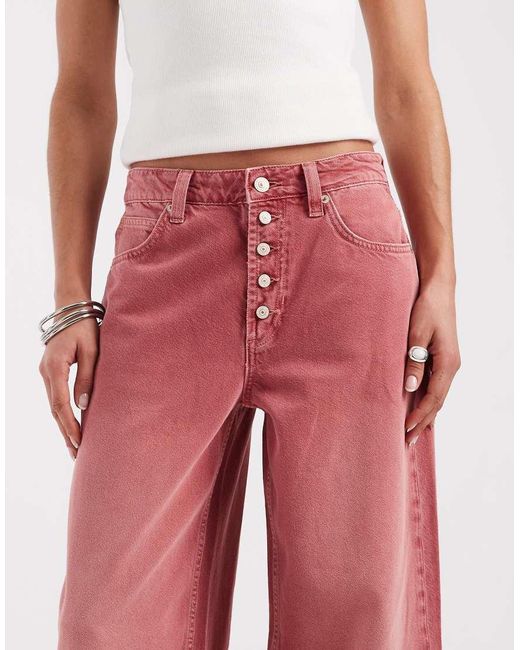 Free People Red Nia Bf Straight Jean