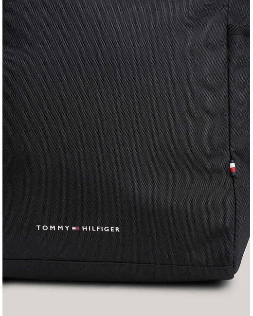 Tommy Hilfiger Black Logo Roll-Top Backpack for men